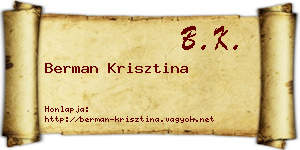 Berman Krisztina névjegykártya